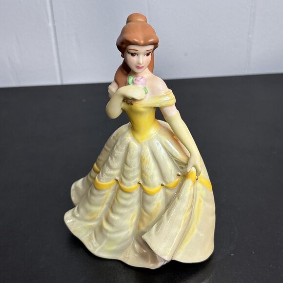 Disney 6" Ceramic Figurine Princess Belle Shiny Dress Beauty And The Beast - Picture 6 of 9